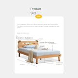 Oak solid wood children's bed with light<