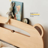Oak solid wood children's bed with light<