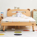 Oak solid wood children's bed with light<