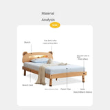 Oak solid wood children's bed with light<