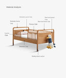 Oak solid wood multi-functional Toddler Bed<