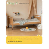 Oak solid wood multi-functional Toddler Bed<