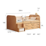 Oak solid wood Multi-function wide storage box bed<