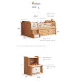 Oak solid wood Multi-function wide storage box bed<