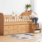 Oak solid wood Multi-function wide storage box bed<