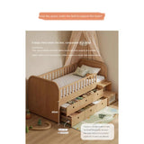 Oak solid wood Multi-function wide storage box bed<