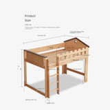 Beech solid wood Multi-functional high bed<