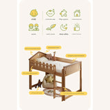 Beech solid wood Multi-functional high bed<