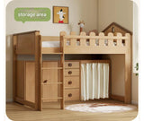 Beech solid wood Multi-functional high bed<