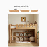 Beech solid wood Multi-functional high bed<