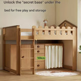 Beech solid wood Multi-functional high bed<