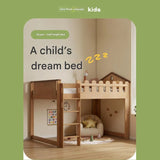 Beech solid wood Multi-functional high bed<