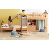 Beech solid wood Multi-functional high bed<