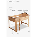 Beech solid wood Multi-functional high bed<