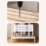 Rubber Wood Children's Bed with organic leather Cream Style.