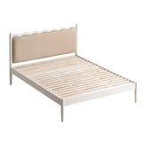 Rubber Wood Children's Bed with organic leather Cream Style.