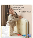 Rubber Solid Wood Children's White Cream Style Montessori Platform Bed.