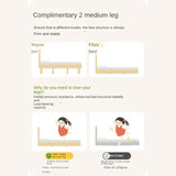 Rubber Solid Wood Children's White Cream Style Montessori Platform Bed.