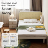 Rubber Solid Wood Children's White Cream Style Montessori Platform Bed.