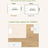 Rubber Solid Wood Children's White Cream Style Montessori Platform Bed.