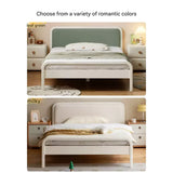 Rubber Wood White Cream Style Children's Soft Bed.