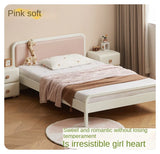 Rubber Wood White Cream Style Children's Soft Bed.