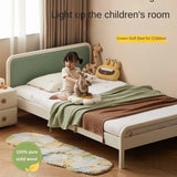 Rubber Wood White Cream Style Children's Soft Bed.