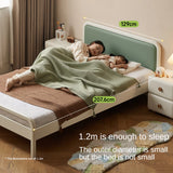 Rubber Wood White Cream Style Children's Soft Bed.