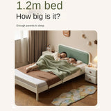 Rubber Wood White Cream Style Children's Soft Bed.