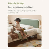 Rubber Wood White Cream Style Children's Soft Bed.