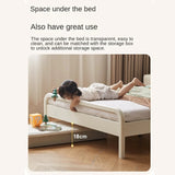 Rubber Wood White Cream Style Children's Soft Bed.