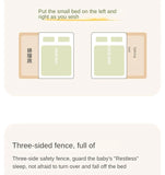 Beech solid wood children's bed with guardrails spliced bed<