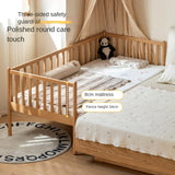Beech solid wood children's bed with guardrails spliced bed<