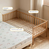 Beech solid wood children's bed with guardrails spliced bed<
