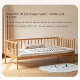 Beech solid wood children's bed with guardrails spliced bed<