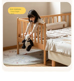 Beech solid wood children's bed with guardrails spliced bed<