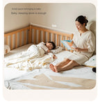 Beech solid wood children's bed with guardrails spliced bed<