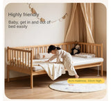 Beech solid wood children's bed with guardrails spliced bed<