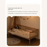 Beech solid wood children's bed with guardrails spliced bed<