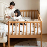Beech solid wood children's bed with guardrails spliced bed<