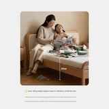 Oak solid wood children's bed with organic leather<