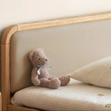 Oak solid wood children's bed with organic leather<