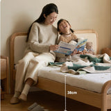 Oak solid wood children's bed with organic leather<