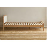 Oak solid wood children's bed with organic leather<