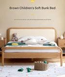 Oak solid wood children's bed with organic leather<