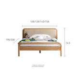 Oak solid wood children's bed with organic leather<