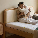 Oak solid wood children's bed with organic leather<