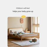 Oak solid wood children's bed with organic leather<