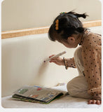 Oak solid wood children's bed with organic leather<