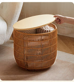 Rubber Solid Wood Cream Style Children's Toy Storage Basket